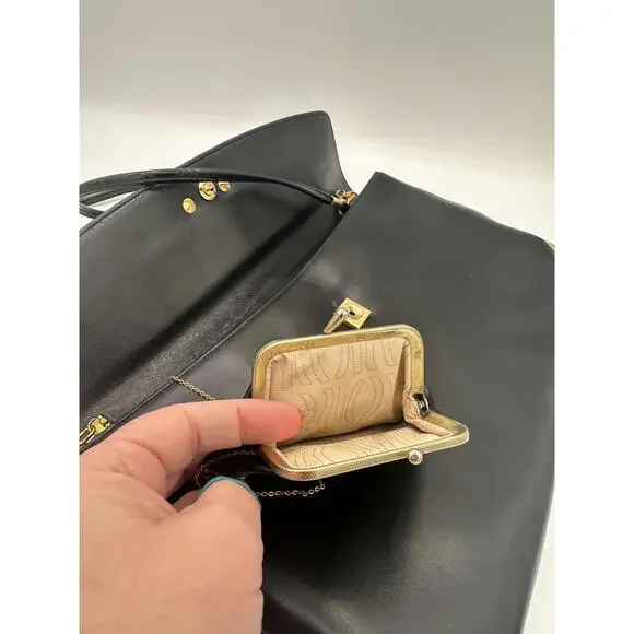 Christian Dior Leather Shoulder Bag CD Logo Plate/Black, GUC - Picture 8 of 13